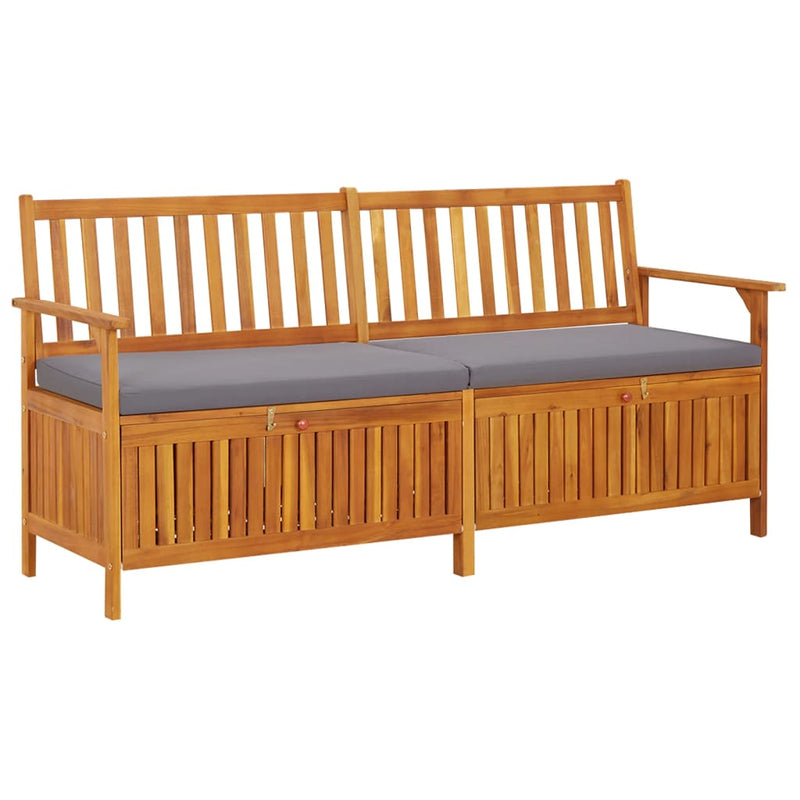 Storage Bench with Cushion 170 cm Solid Wood Acacia