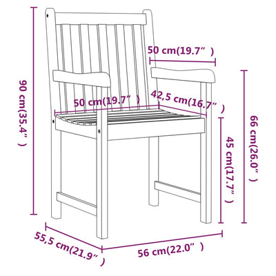 Garden Chairs 2 pcs Solid Acacia Wood