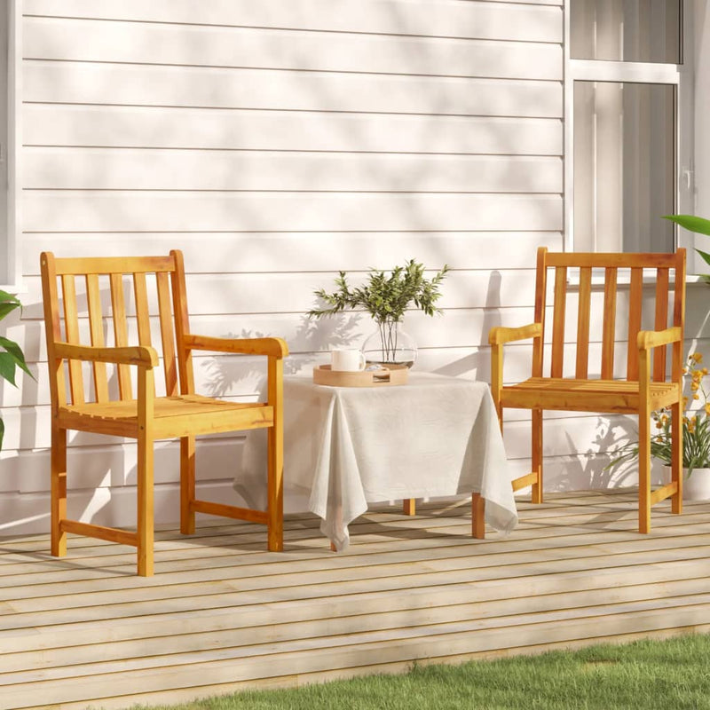 Garden Chairs 2 pcs Solid Acacia Wood