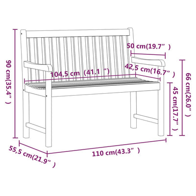 Garden Bench 110 cm Solid Acacia Wood