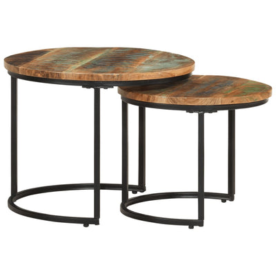 Nesting Tables 2 pcs Solid Wood Reclaimed