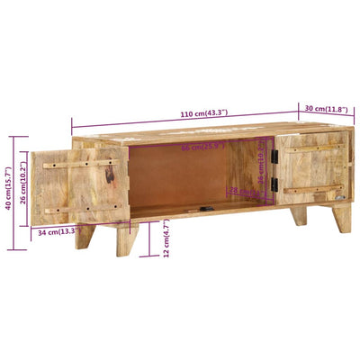 TV Cabinet 110x30x40 cm Solid Wood Mango