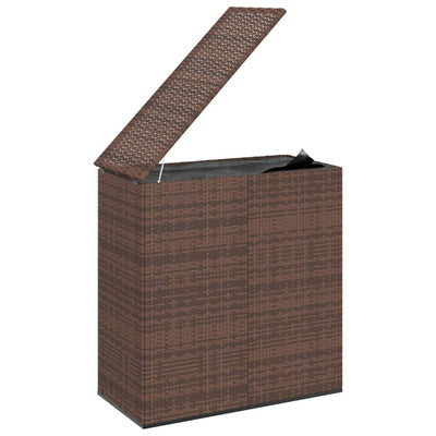 Garden Cushion Box PE Rattan 100x49x103.5 cm Brown