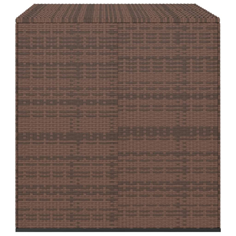 Garden Cushion Box PE Rattan 100x97.5x104 cm Brown