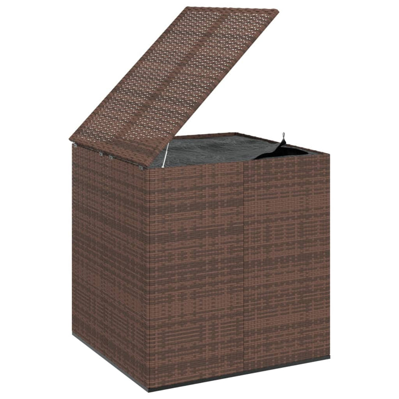 Garden Cushion Box PE Rattan 100x97.5x104 cm Brown