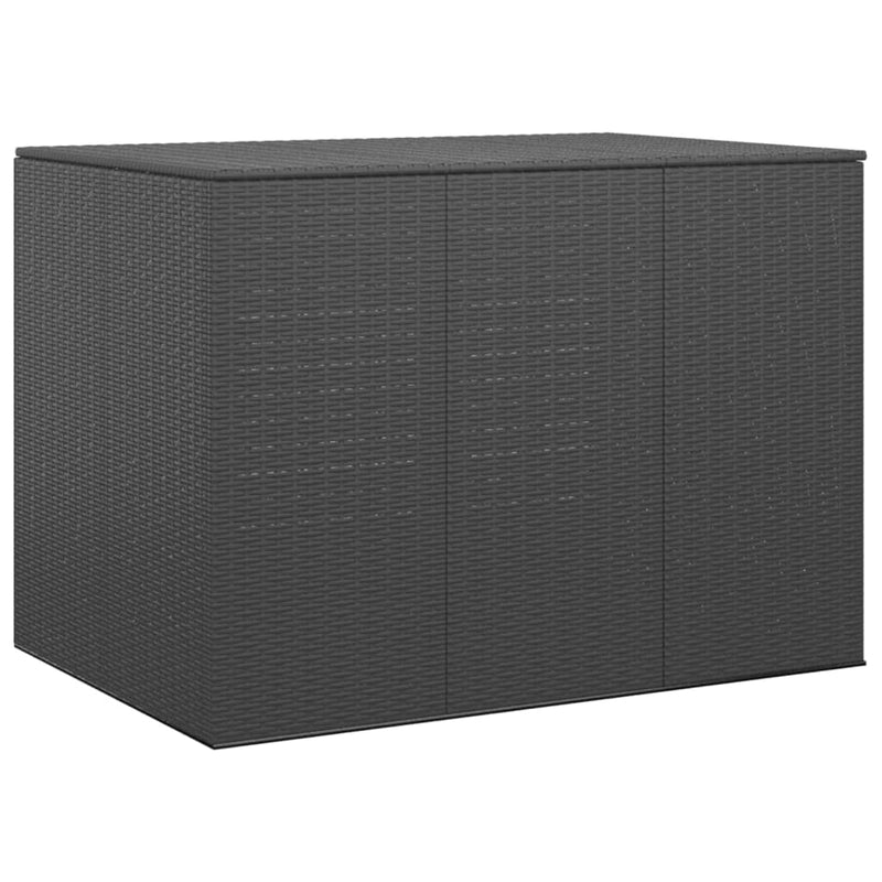 Garden Cushion Box PE Rattan 145x100x103 cm Black