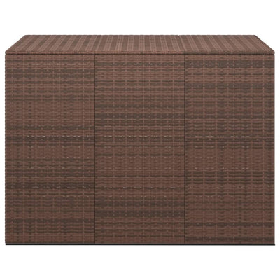 Garden Cushion Box PE Rattan 145x100x103 cm Brown