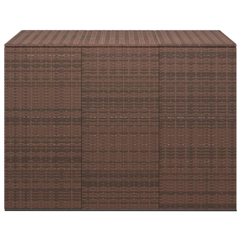 Garden Cushion Box PE Rattan 145x100x103 cm Brown