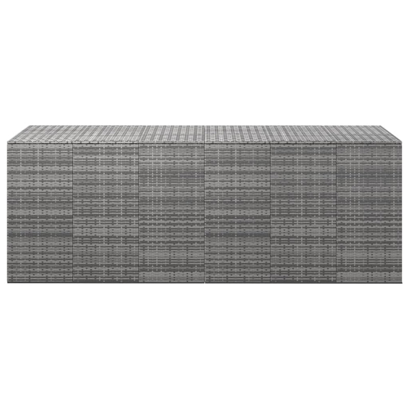 Garden Cushion Box PE Rattan 291x100.5x104 cm Grey