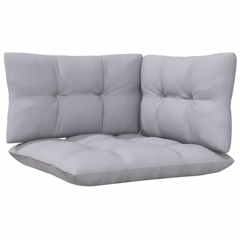 Garden Corner Sofa with Grey Cushions Solid Pinewood