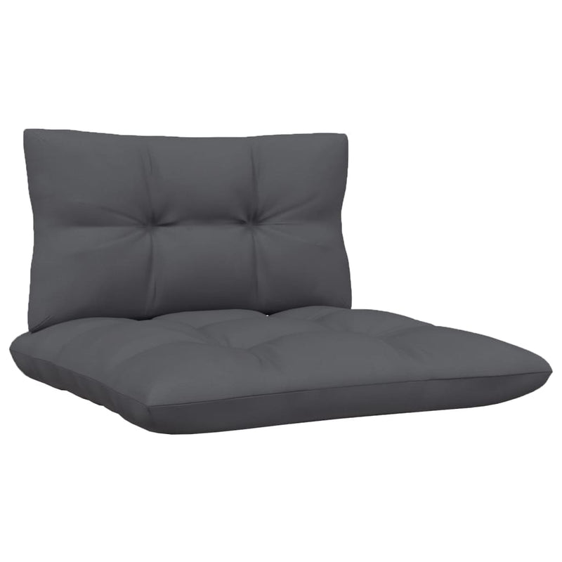 Garden Middle Sofa with Anthracite Cushions Grey Solid Pinewood