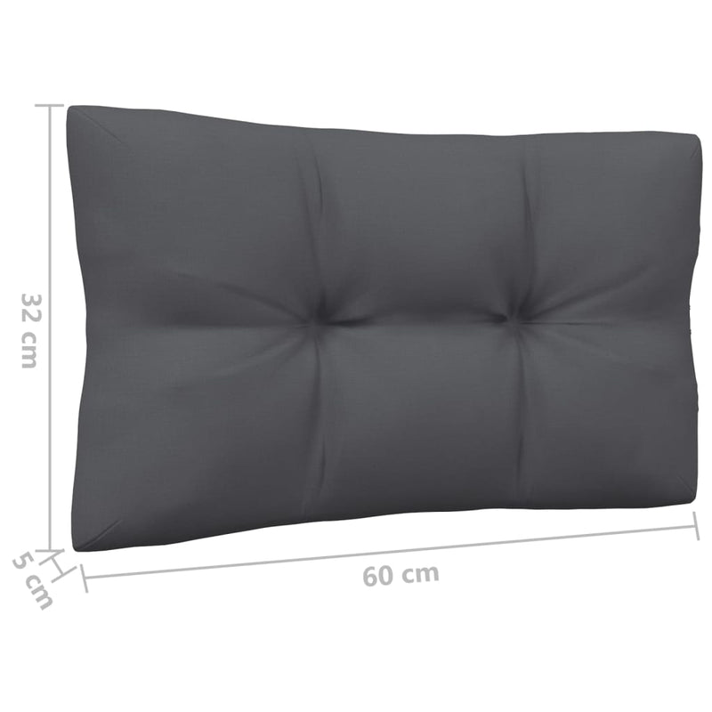 Garden Middle Sofa with Anthracite Cushions Grey Solid Pinewood