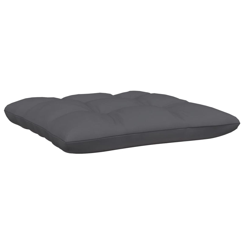 Garden Footstool with Anthracite Cushion Grey Solid Pinewood