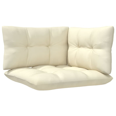 2-Seater Garden Sofa with Cream Cushions Solid Pinewood