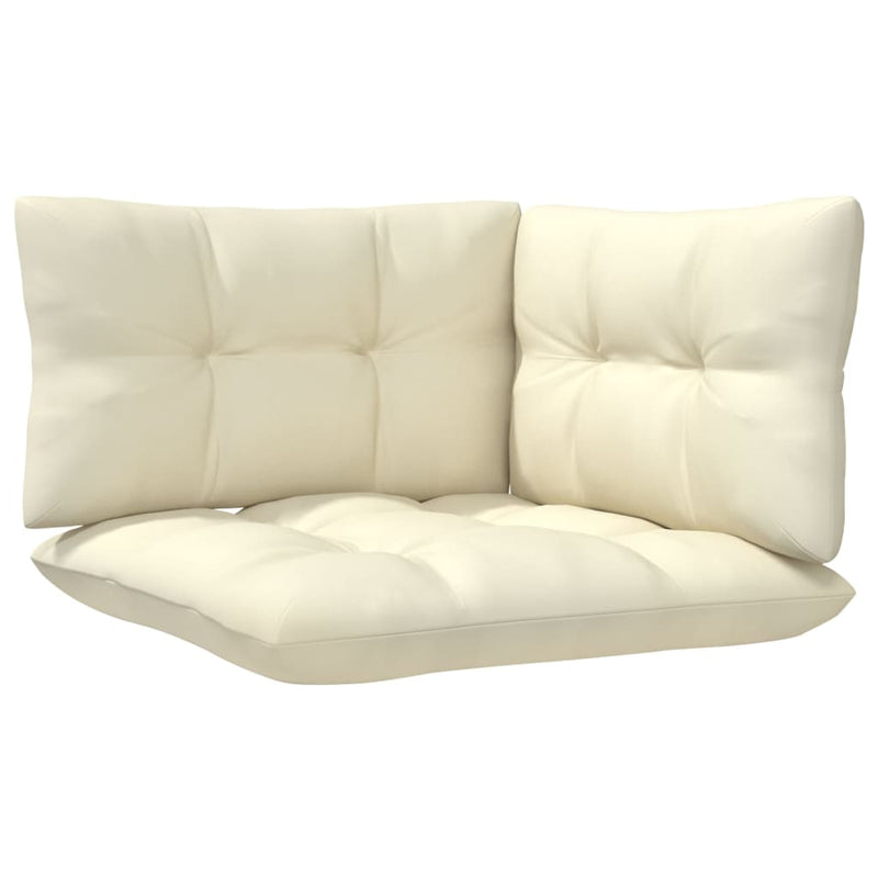 2-Seater Garden Sofa with Cream Cushions Solid Pinewood