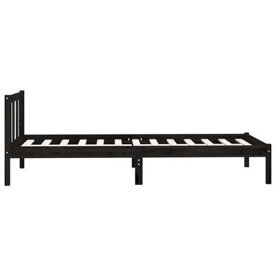 Bed Frame without Mattress Black Solid Wood 90x190 cm