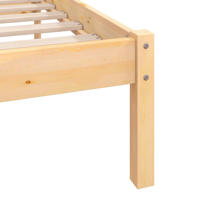 Bed Frame without Mattress Solid Wood Pine 150x200 cm