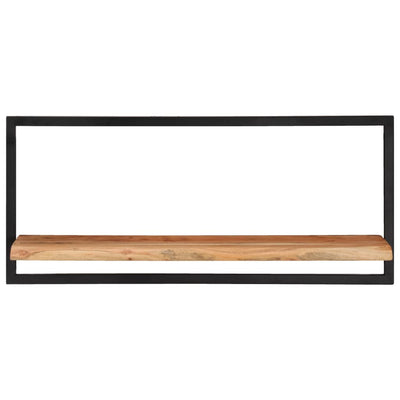 Wall Shelves 2 pcs 80x25x35 cm Solid Wood Acacia and Steel