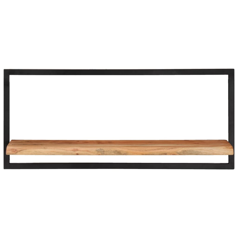 Wall Shelves 2 pcs 80x25x35 cm Solid Wood Acacia and Steel