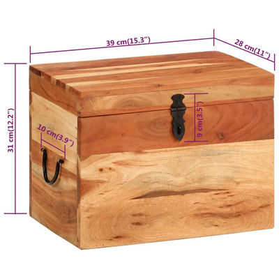 Storage Box 39x28x31 cm Solid Wood Acacia