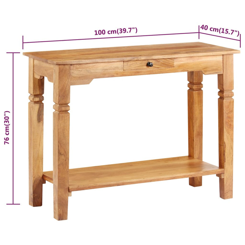 Console Table 100x40x76 cm Solid Wood Acacia