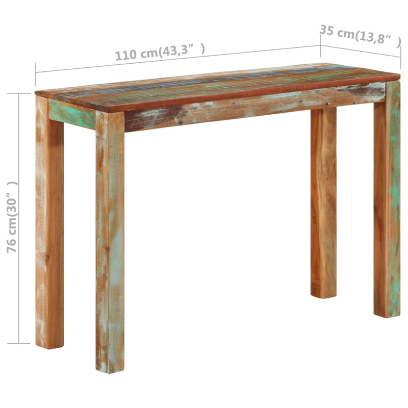 Console Table 110x35x76 cm Solid Reclaimed Wood