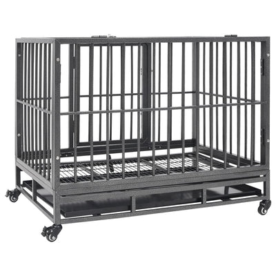 Dog Cage with Wheels Steel 102x72x85 cm