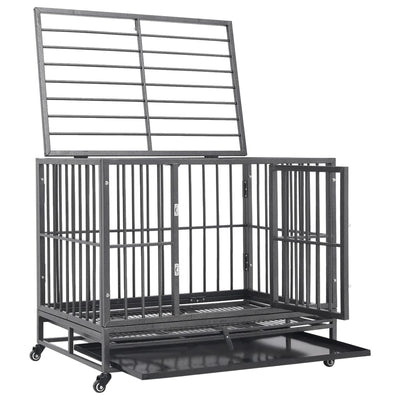 Dog Cage with Wheels Steel 102x72x85 cm