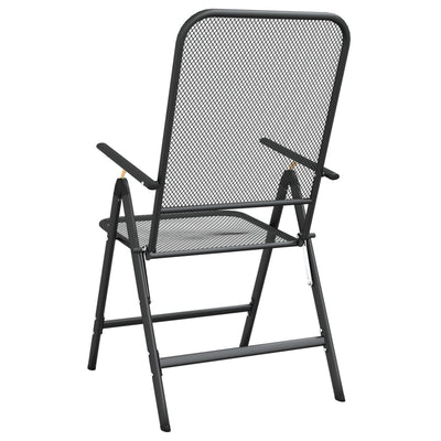 Folding Garden Chairs 2 pcs Expanded Metal Mesh Anthracite