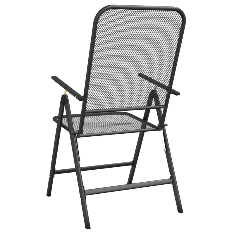 Folding Garden Chairs 4 pcs Expanded Metal Mesh Anthracite