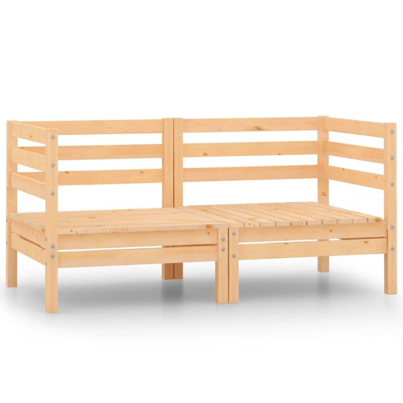 Garden 2-Seater Sofa Solid Wood Pine