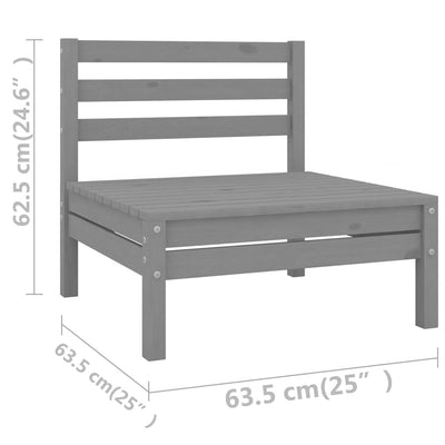 4 Piece Garden Lounge Set Grey Solid Pinewood