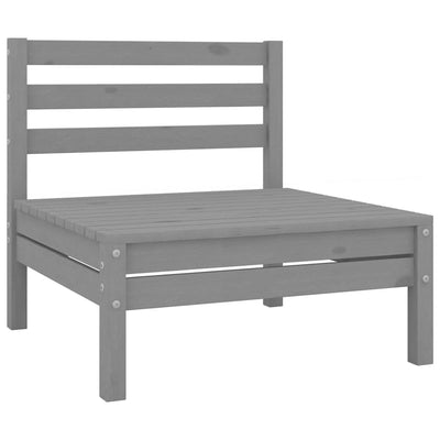 3 Piece Garden Lounge Set Grey Solid Wood Pine