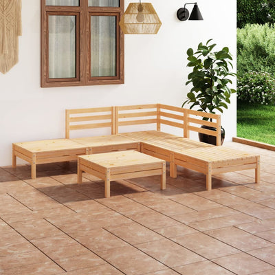 6 Piece Garden Lounge Set Solid Pinewood