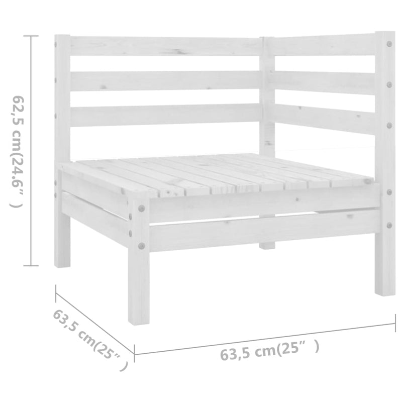 5 Piece Garden Lounge Set Solid Pinewood White