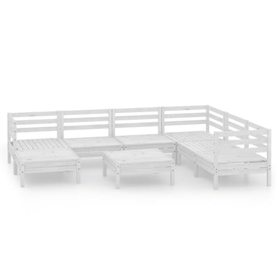 8 Piece Garden Lounge Set Solid Pinewood White