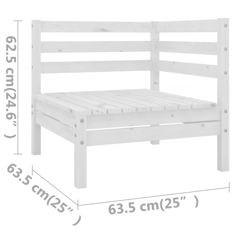 8 Piece Garden Lounge Set Solid Pinewood White