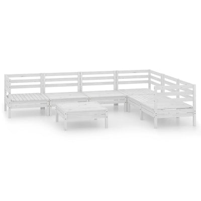 7 Piece Garden Lounge Set Solid Pinewood White