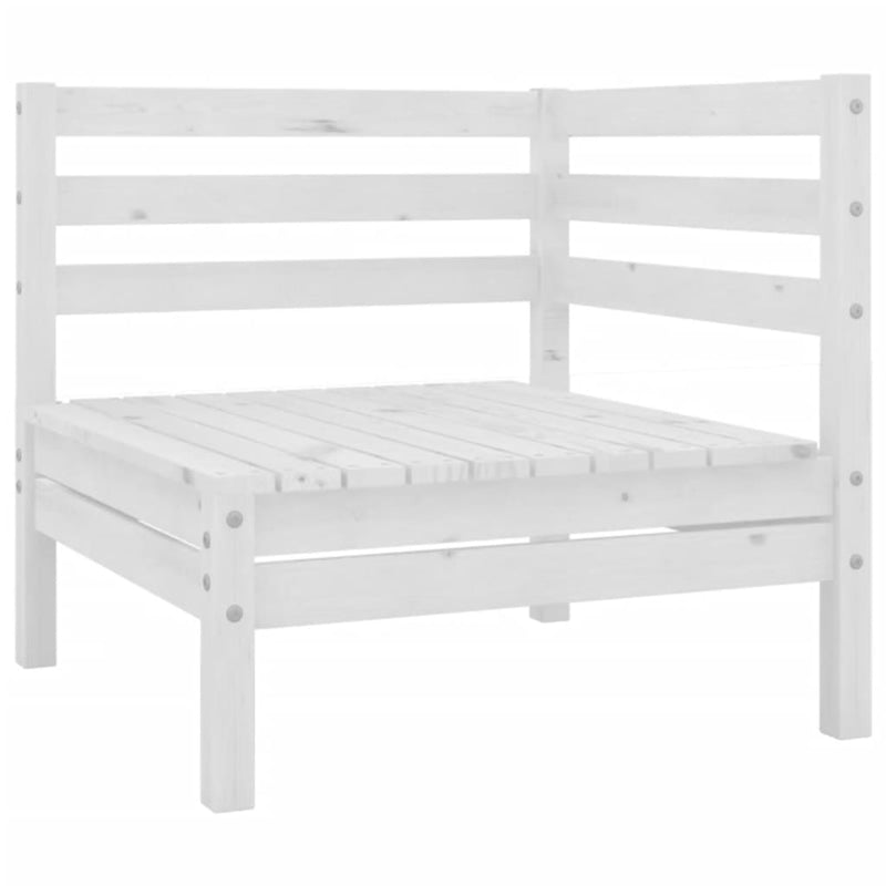 9 Piece Garden Lounge Set Solid Pinewood White