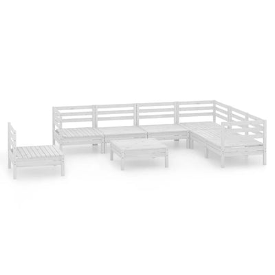 8 Piece Garden Lounge Set Solid Pinewood White