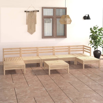 8 Piece Garden Lounge Set Solid Pinewood