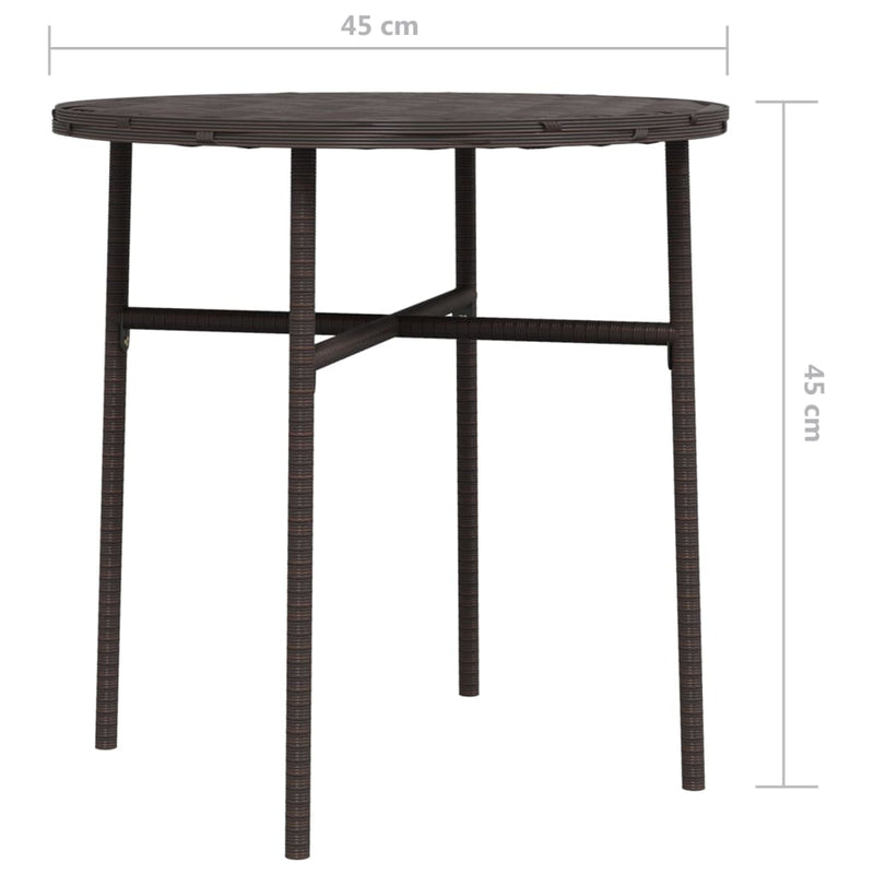 Tea Table Brown 45 cm Poly Rattan