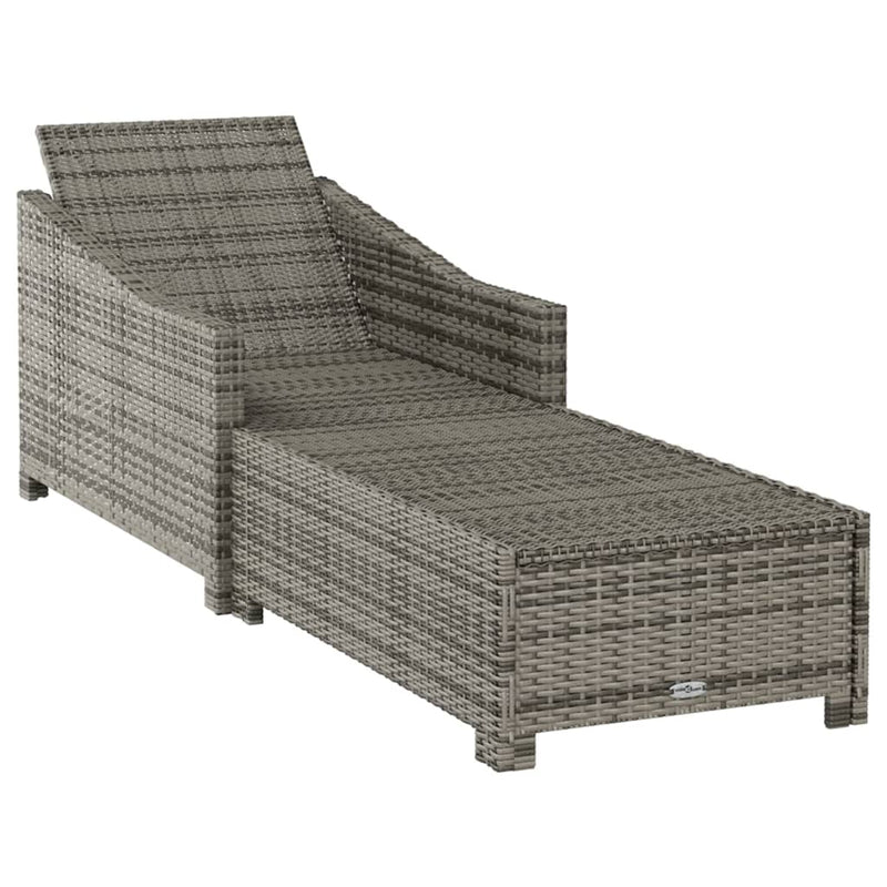 Sun Lounger with Dark Grey Cushion Poly Rattan Grey