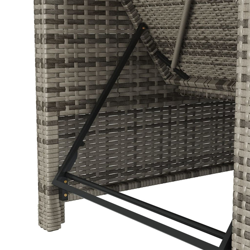 Sun Lounger with Dark Grey Cushion Poly Rattan Grey