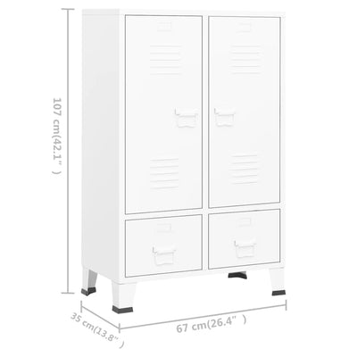 Industrial Wardrobe White 67x35x107 cm Steel