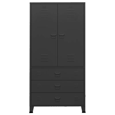 Industrial Wardrobe Black 90x50x180 cm Metal