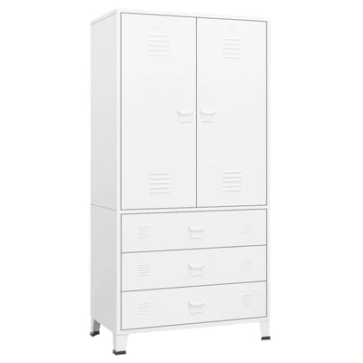 Industrial Wardrobe White 90x50x180 cm Metal