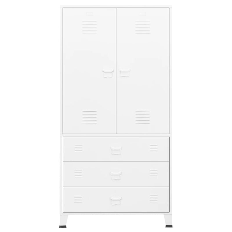 Industrial Wardrobe White 90x50x180 cm Metal