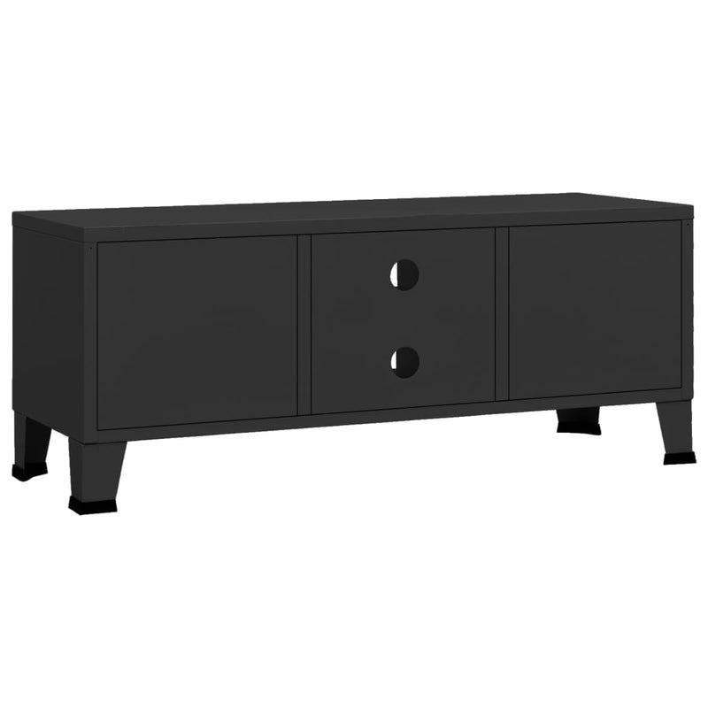 Industrial TV Cabinet Black 105x35x42 cm Metal