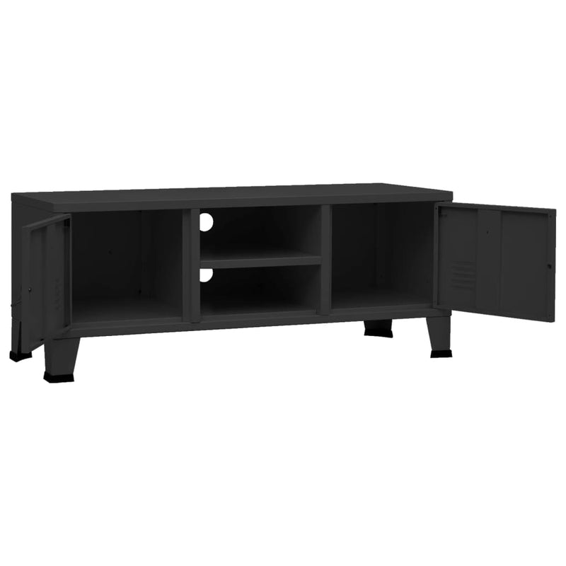 Industrial TV Cabinet Black 105x35x42 cm Metal